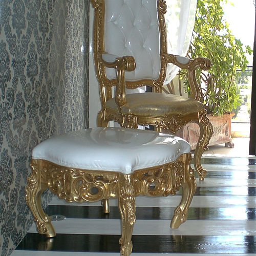 Tabouret design nouveau baroque - FINLANDIA  - ORSITALIA - en velours / en soie / en tissu déperlant
