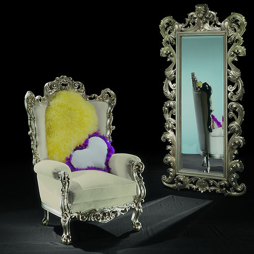 Fauteuil design nouveau baroque - CASANOVA - ORSITALIA - en velours / en tissu acrylique / en coton