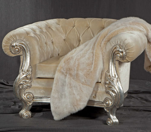 Fauteuil club classique - MANCHESTER - ORSITALIA - en fourrure écologique / en cuir / en velours