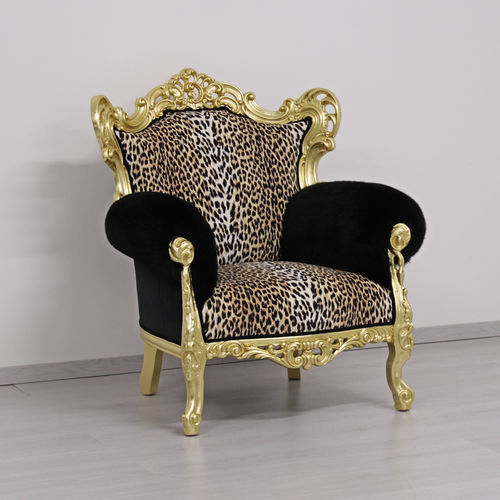 Fauteuil design nouveau baroque - STRADIVARI ANIMALIER - ORSITALIA - en laine / en velours / en coton