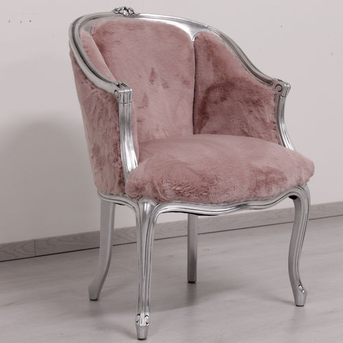 Fauteuil de style Louis XVI - ROSA - ORSITALIA - en tissu / en fourrure écologique / en hêtre