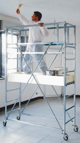 Échafaudage en acier galvanisé - MINI INDOOR - Frigerio Carpenterie - sur roulettes