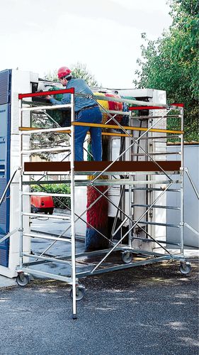 Échafaudage en acier galvanisé - SUPERLUNGO - Frigerio Carpenterie - sur roulettes