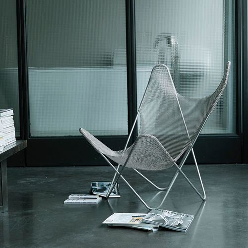 Fauteuil contemporain - AA - Airborne - en maille / en acier inoxydable / à oreilles