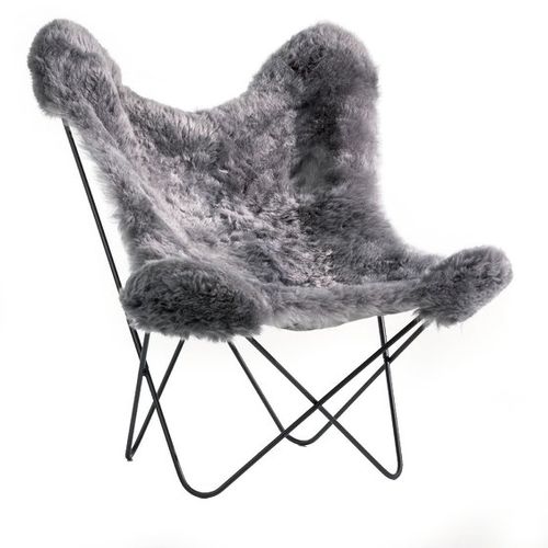 Fauteuil contemporain - AA: ICELANDIC  - Airborne - en fourrure écologique / à oreilles / gris