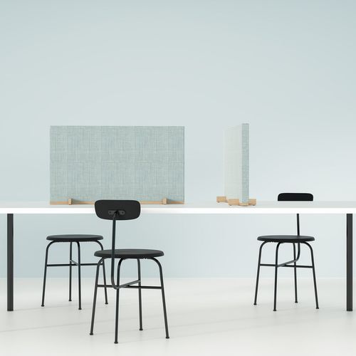 Séparateur de bureau sur bureau - DEZIBEL FLEXIBLE - ZilenZio - en tissu / en frêne / modulable