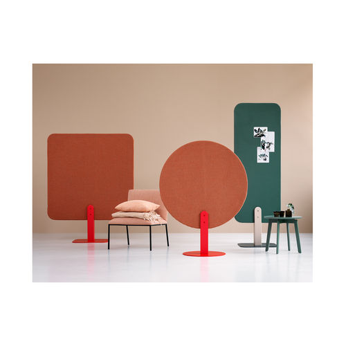 Séparateur de bureau au sol - SKOG - ZilenZio - en acier peint / en MDF / en frêne
