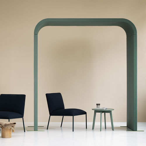 Séparateur de bureau au sol - ARC - ZilenZio - en tissu / gris / blanc