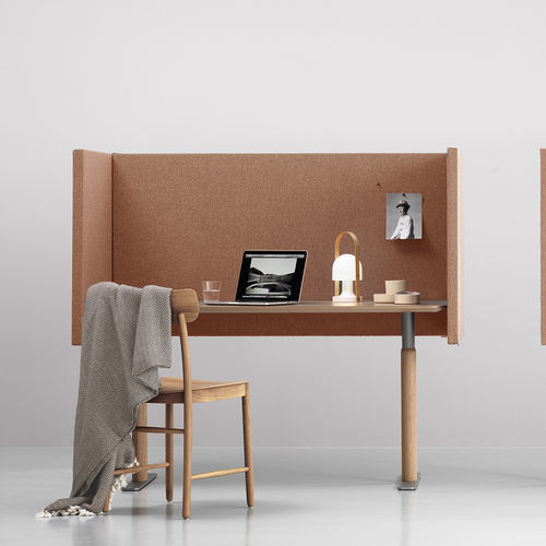 Séparateur de bureau sur bureau - DEZIBEL - ZilenZio - en tissu / en bois / aggloméré