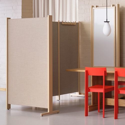 Séparateur de bureau au sol - KYOTO - ZilenZio - en tissu / en frêne / en laine