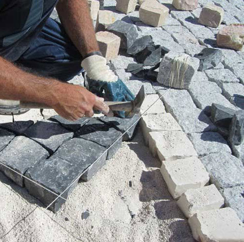Pavé en granit - COBBLES : BLACK STONE - DVTSTONE - antidérapant / piéton / carrossable