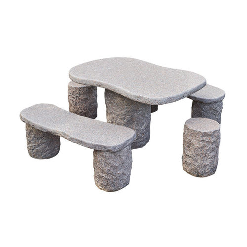 Table contemporaine - HYDRA - PANGEA - en granite / avec piètement en pierre naturelle / piètement central