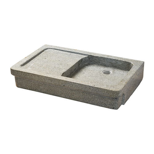 Vasque à poser - PANGEA - en granit / avec plan intégré / rectangulaire