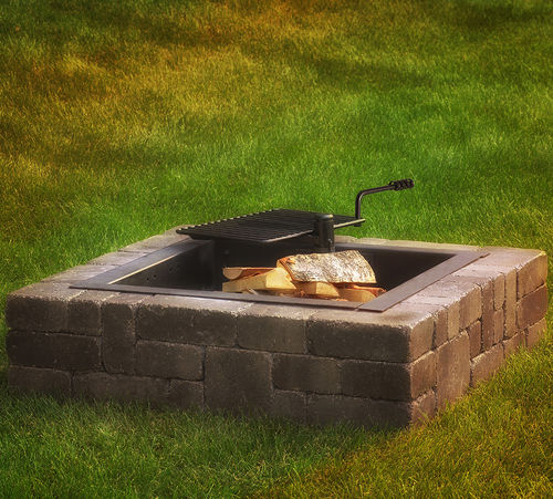 Brasero de jardin à bois - Victorian Fire Pit - ACKER STONE - en pierre / rectangulaire