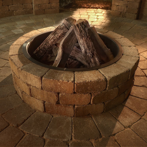 Brasero de jardin à bois - Grand Fire Ring Kit - ACKER STONE - en acier / en pierre / rond