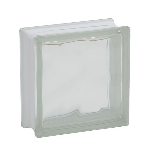Brique de verre carrée - VET02-5001 - DAKOTA - satinée / ondulée / pour mur intérieur