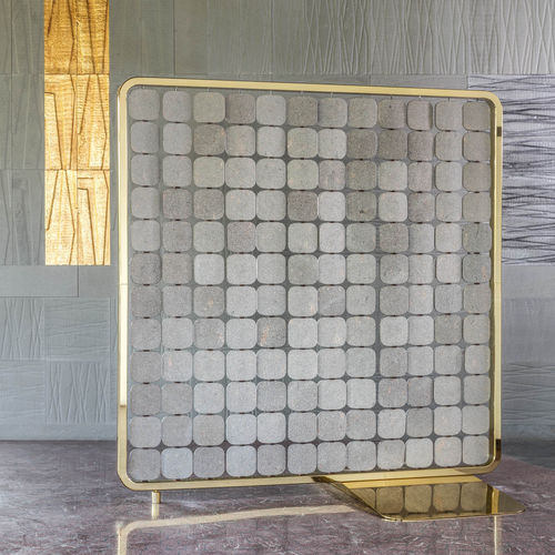 Paravent contemporain - STIPPLE SCREEN - EURO PORFIDI - en pierre naturelle