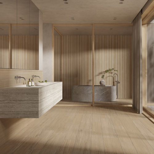 Carrelage bois - AMBRE - KRONOS CERAMICHE - finition naturelle / d'intérieur / d'extérieur