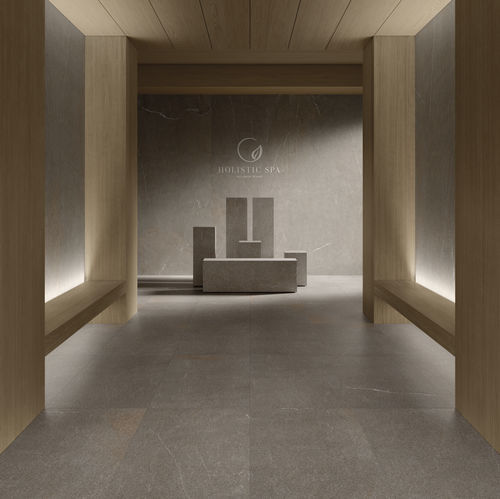 Carrelage en céramique - FLAMED - KRONOS CERAMICHE - en pierre piasentina / brossé / flammé
