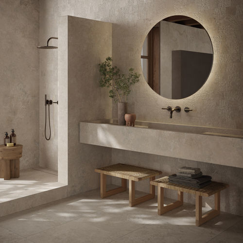 Carrelage en travertin - TIBUR - KRONOS CERAMICHE - mat / structure / d'intérieur