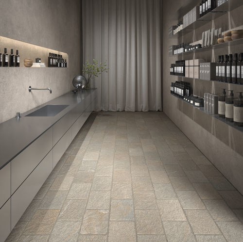 Carrelage en pierre - FLAMED - KRONOS CERAMICHE - mat / d'intérieur / de salle de bain