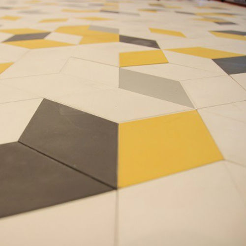 Carreau de ciment poli - RELIEF HEXAGONAL - Secoin Corporation - d'intérieur / de sol / à motif géométrique