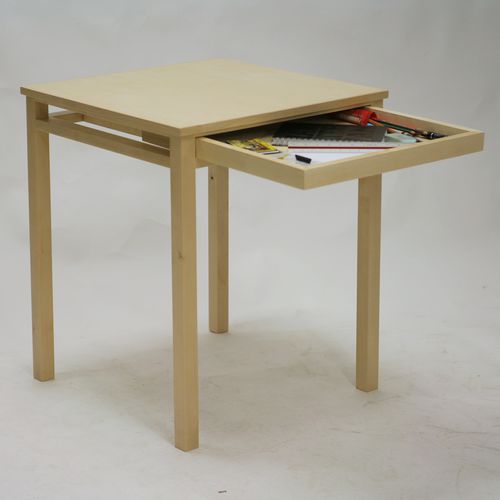 Table contemporaine - WHIZ  - TEBIAN - en bouleau / carrée / avec tiroir