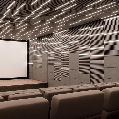 Panneau acoustique pour mur - RAIL™ - anima&corpo - pour plafond / en fibre de polyester / rectangulaire