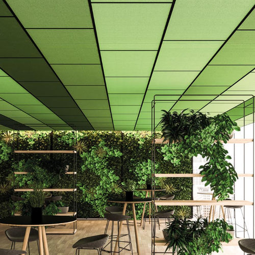 Faux-plafond en fibre de polyester - QUADRA™  - anima&corpo - en dalles / pour bureau / pour salle de conférence