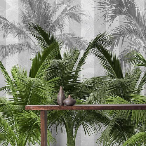 Papier peint contemporain - PALMS SPRING - Wallpepper - en fibre de cellulose / en fibre naturelle / à motif nature