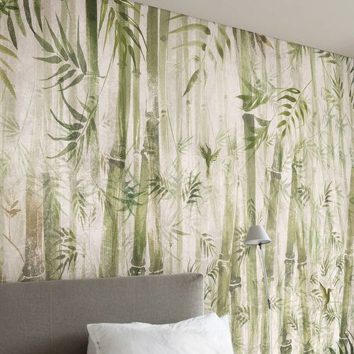 Papier peint contemporain - BAMBOO - Wallpepper - en fibre de cellulose / en fibre naturelle / à motif nature