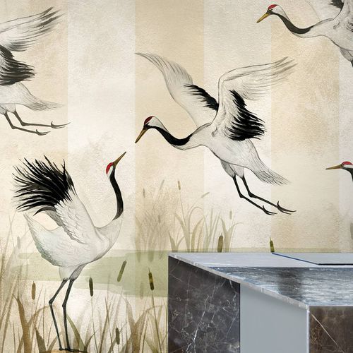 Papier peint contemporain - BISOUS - Wallpepper - en fibre de cellulose / en fibre naturelle / à motif animalier