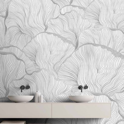 Papier peint contemporain - KINOKO - Wallpepper - en fibre de cellulose / en fibre naturelle / à motif