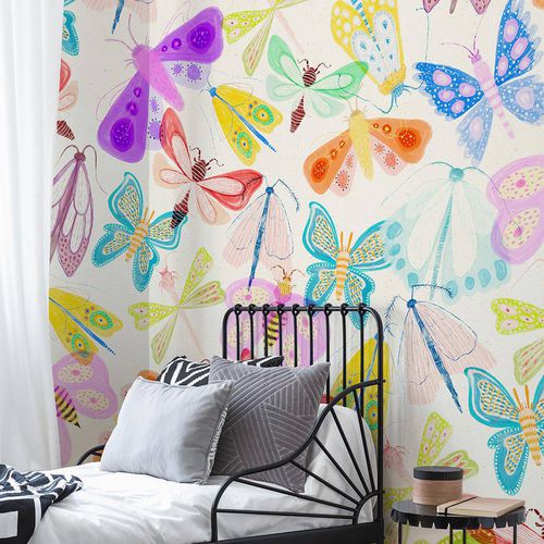 Papier peint contemporain - BUTTERFLY - Wallpepper - en fibre de cellulose / en fibre naturelle / à motif animalier