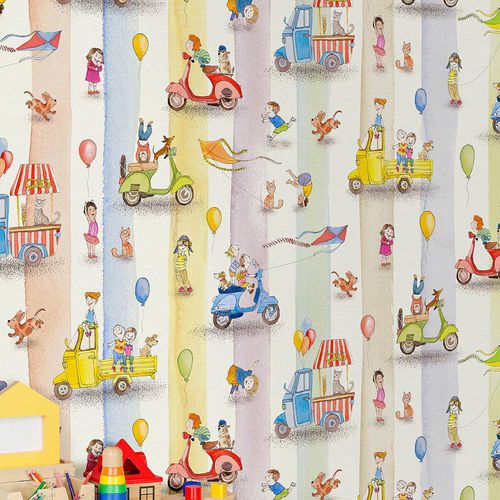 Papier peint contemporain - RIDE LIKE THE WIND - Wallpepper - en fibre de cellulose / en fibre naturelle / à motif