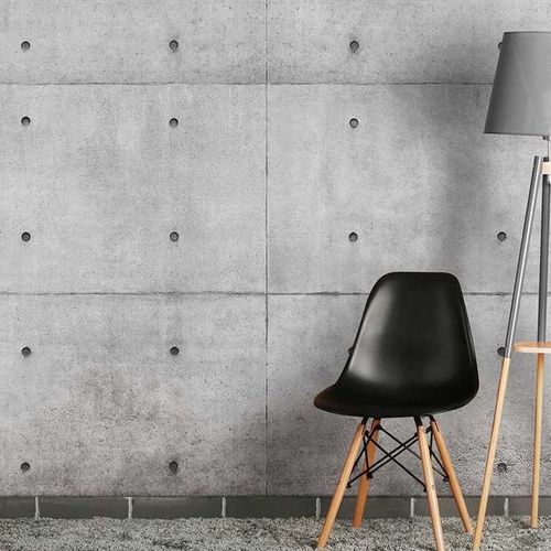 Papier peint contemporain - BLOCK - Wallpepper - uni / aspect béton / gris