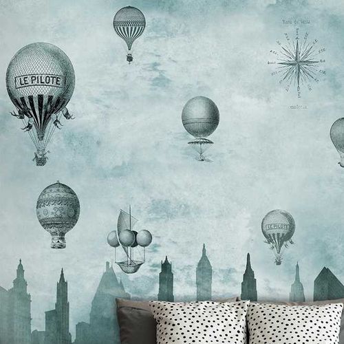 Papier peint contemporain - FLYING HIGH - Wallpepper - motif urbain / imprimé