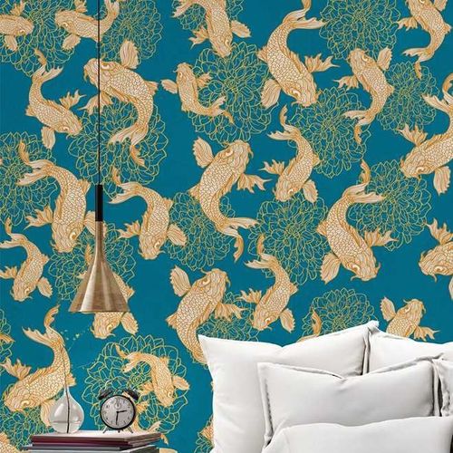 Papier peint contemporain - CARP FISH - Wallpepper - à motif animalier / imprimé