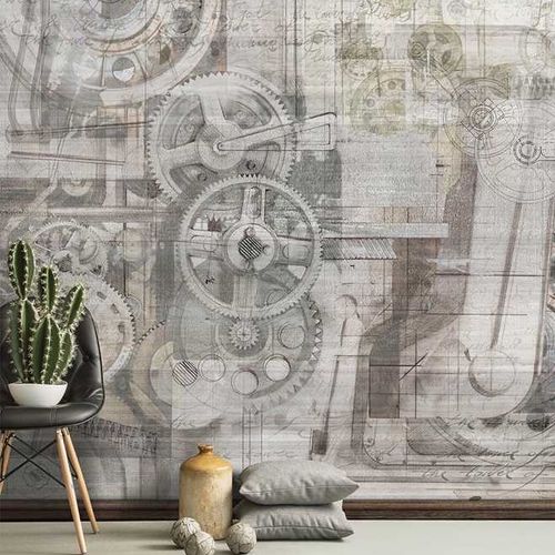 Papier peint contemporain - INGRANAGGI - Wallpepper - motif urbain / imprimé