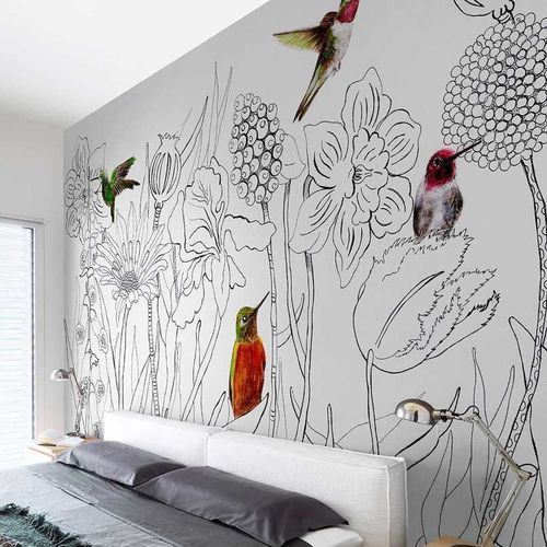 Papier peint contemporain - CHINOISERIE 3.0 - Wallpepper - à motif nature / à motif animalier / imprimé