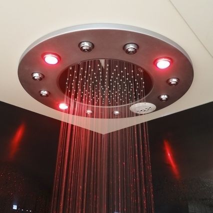 Set de douche de plafond - AWD - contemporain / pluie / avec chromothérapie
