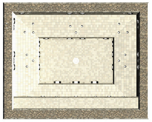 Spa encastrable - AWD - rectangulaire / 5 places / en mosaïque