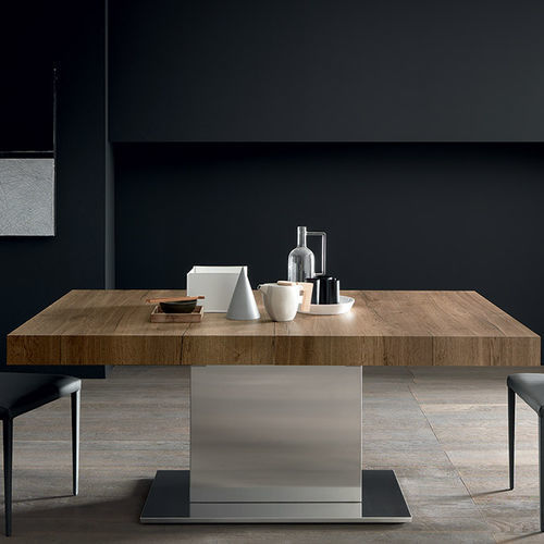 Table à manger contemporaine - TOWER - altacom italia - en bois laqué / en bois teinté / en mélaminé