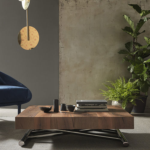 Table basse contemporaine - CALYPSO - altacom italia - bois / en mélaminé / avec piètement en métal
