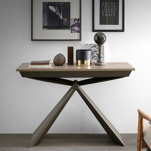 Console contemporaine - GENESI - altacom italia - en bois laqué / en mélaminé / avec piètement en métal