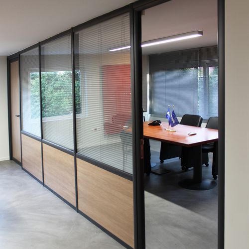 Cloison amovible - 3000 - Europa Profil Aluminium SA - en aluminium / en bois / de bureau