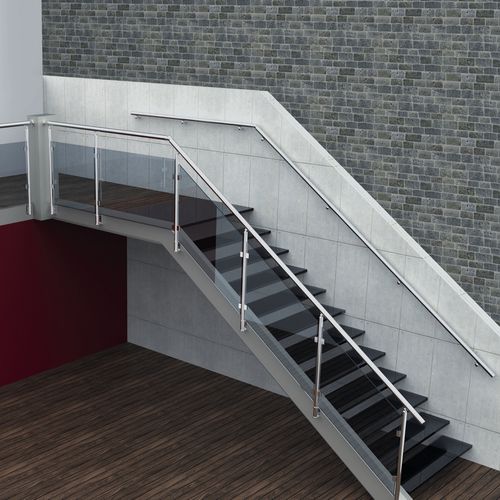 Garde-corps en aluminium - Europa Profil Aluminium SA - à panneaux en verre / d'intérieur / pour escalier