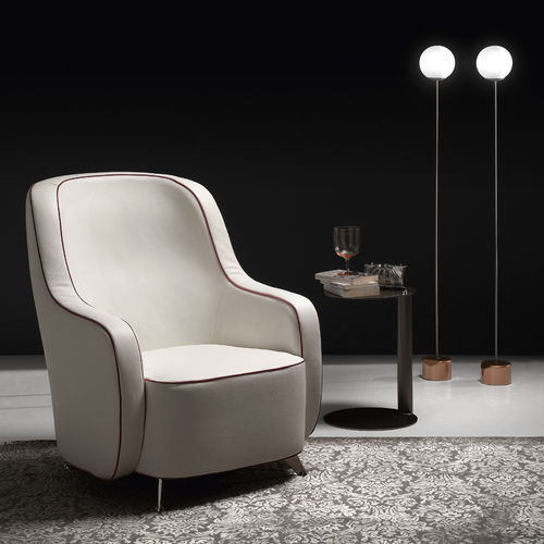 Fauteuil contemporain - MIU' - PINTON SAS - en cuir / en tissu