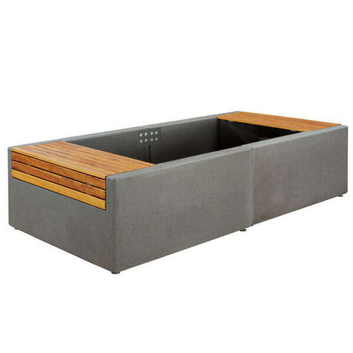 Jardinière en béton - DF5515 - Tectura Designs - en bois / rectangulaire / avec banc intégré