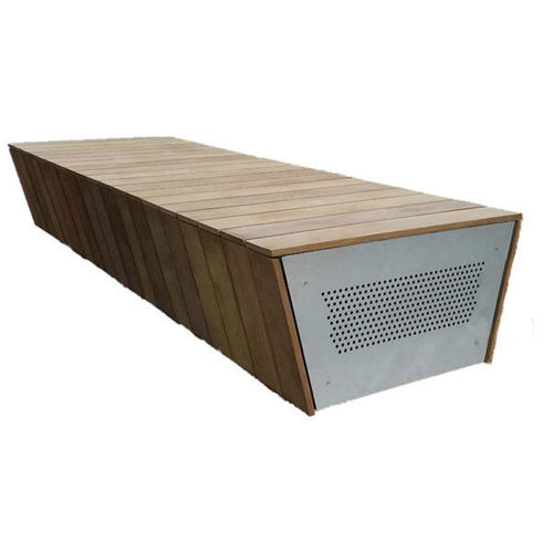 Banc public contemporain - DF5530 - Tectura Designs - bois / en acier / en aluminium